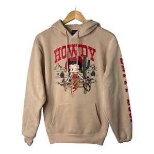 Betty Boop Howdy Graphic Hoodie Western Pullover Sweatshirt Women Size‎ Small